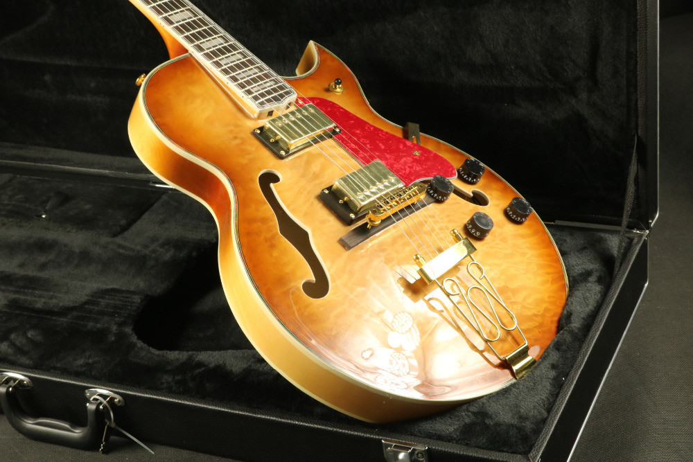 High Quality teaburst thick hollow body block inlay single cutaway electric guitar Guitar