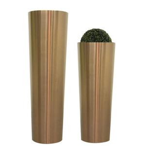 Quality Indoor plant growing chrome steel flowers pots and planters wholesale