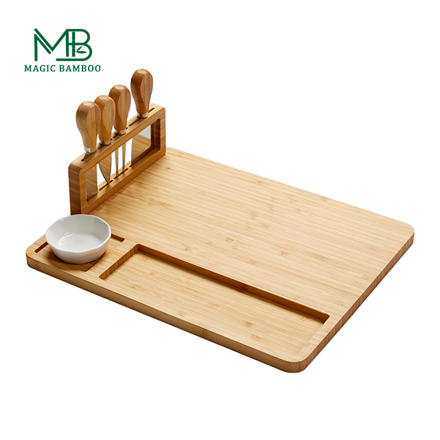 Dishwasher Safe Cheese Bamboo Cutting Board Serving Tray