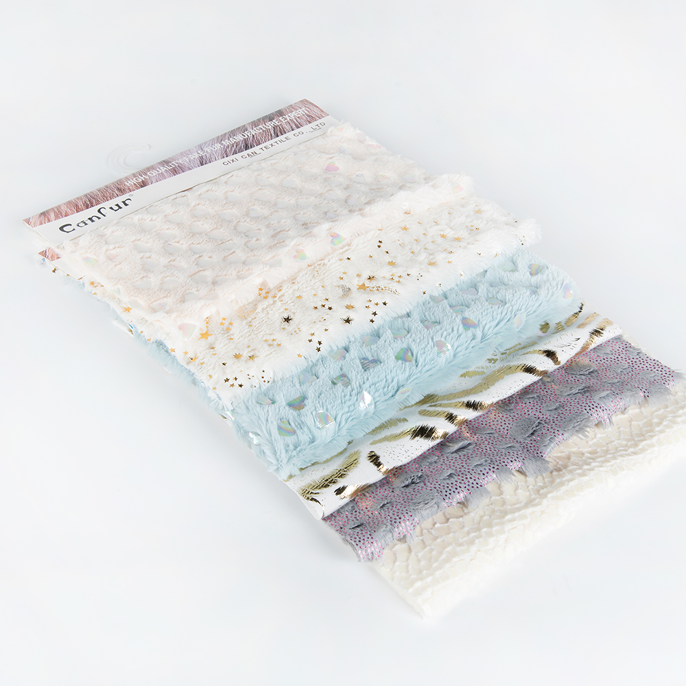 Brushed Pattern Sparkling Sequins Polyester PV Plush Fabric for Soft Toys and Home Textiles 100% Polyester