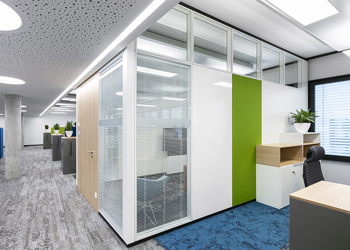 108mm Framed 5+5mm Double Glass Partition Wall Pre-assemble Easy Install Heightening Solid Panel + Glass