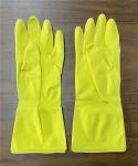 M 45g Tensile Yellow Household Gloves Cotton Spray Flocklined