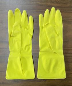 Quality M 45g Tensile Yellow Household Gloves Cotton Spray Flocklined wholesale