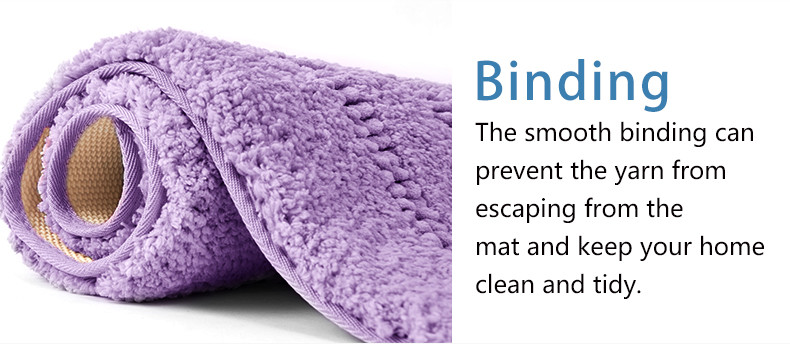 Shaggy Tufted Microfiber Chenille Bath Mat Water Absorbent