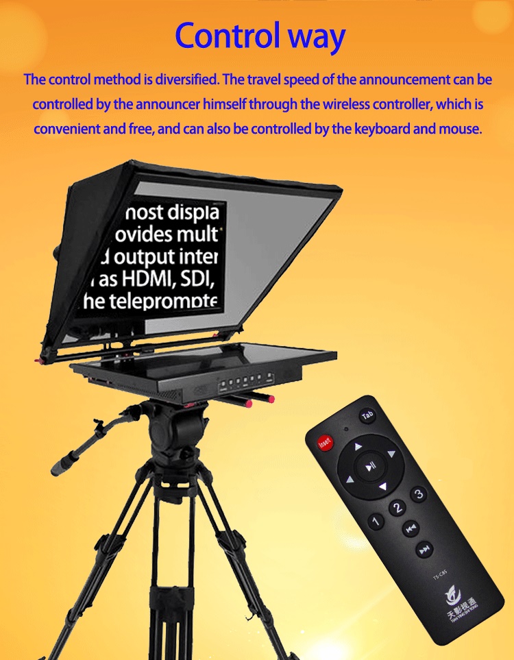 24 Inch Live Broadcast Studio Prompter with Built-in Computer and Bestview Video Support