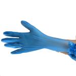 Blue 9 Inches Disposable Vinyl Gloves Medical Use Non Sterile Latex Free