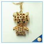 Three Color Custom Rhinestone Metal Fashion Cute Key Chains For Girl Friend's
