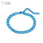 Personalized Jewelry Stainless Steel Colorful Cuban Link Chain Bracelet Women