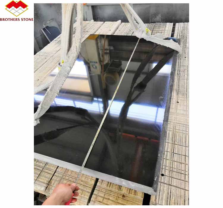 Pure Black Color Granite Slab Polished Surface Finishing Big Slab Form