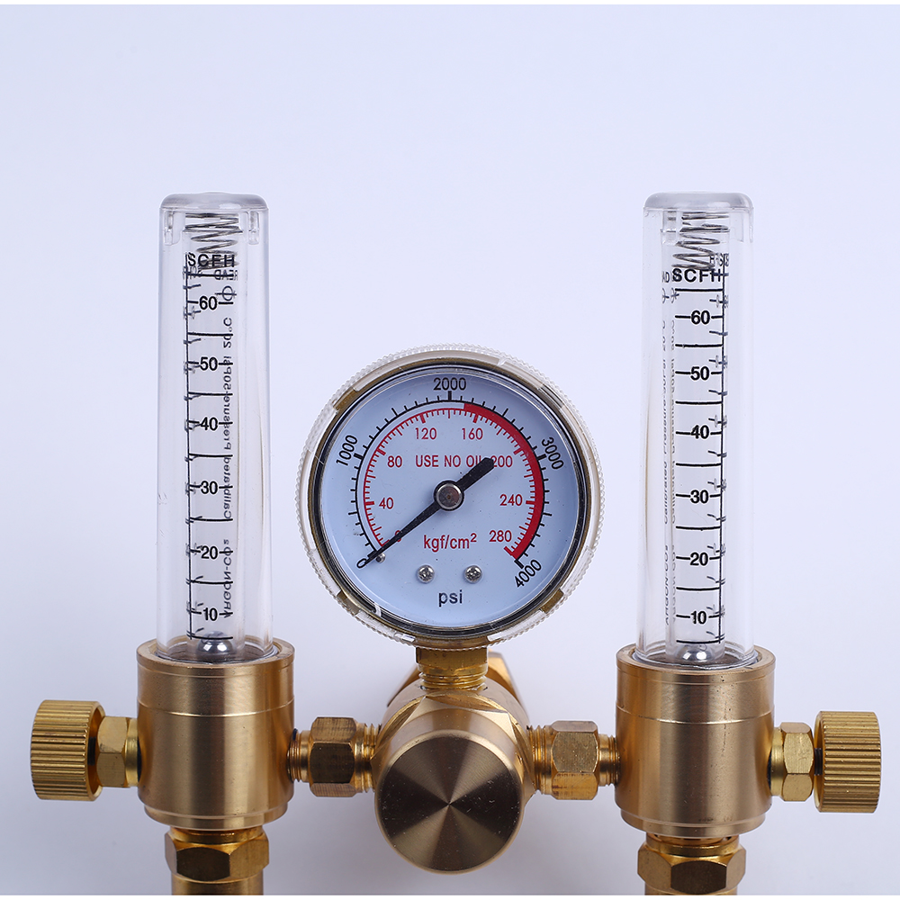 High Pressure Argon Regulator Dual Co2 Flowmeter for Mig Tig Welding Gas Connection