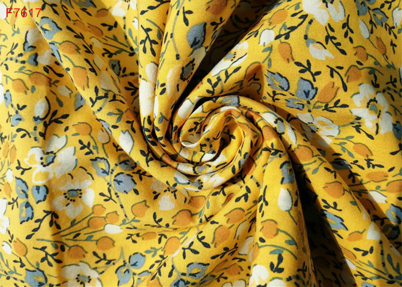 F7617 Cotton Rayon Popin for lady Shirt Skirt Fashion Popular Flower Printing