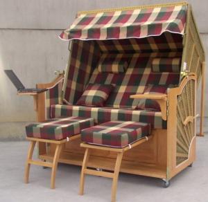Quality UV Resistant All Weather Roofed Wicker Beach Chair &amp; Strandkorb For Seaside wholesale