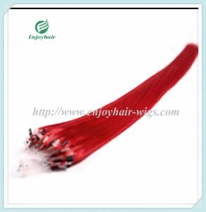 Quality Micro ring loop hair extensions 16&quot;-26&quot;L brazilian remy hair red# color hair wholesale
