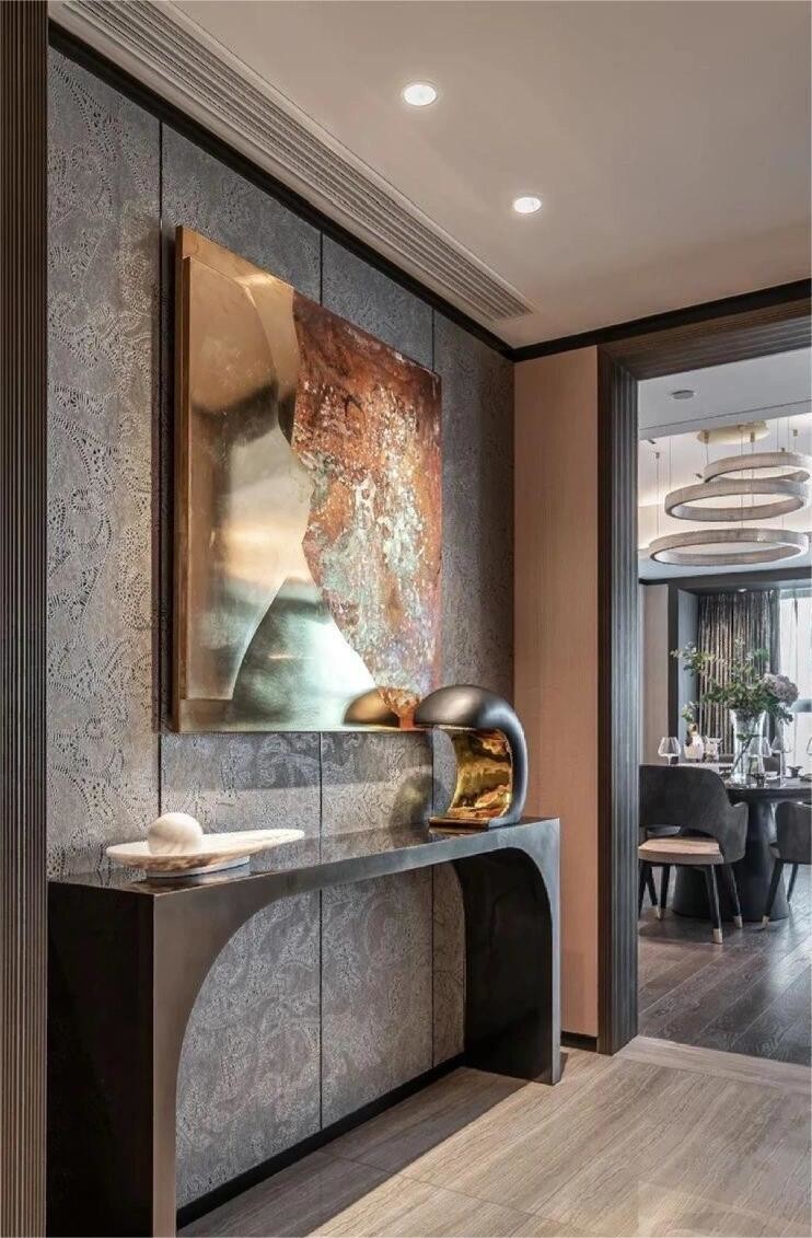 Hand Painted Rust Texture Wall Piece 3d High Light Luxury Modern Interior Painting