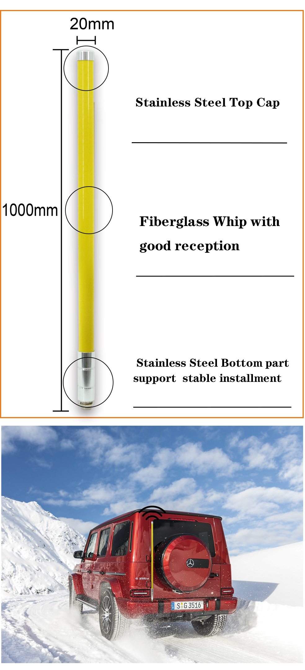 Water Proof Directional 868mhz Antenna Fiberglass UHK Connector