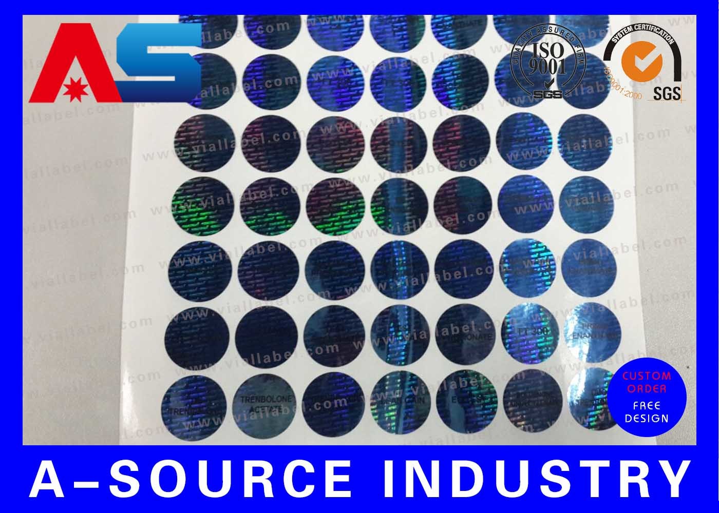 Anti - Fake Print Custom Holographic Stickers with Serial Number Scratch Off Security Code