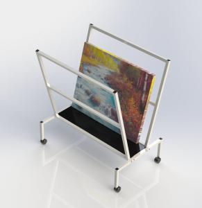 Quality V - Shape Metal Oil Painting Frame Office Display Shelves Arts Bin Storage Stand wholesale