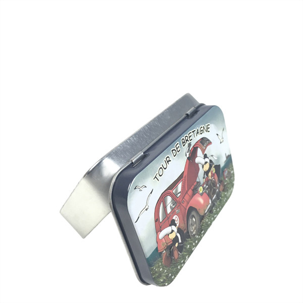 Small Tins with Embossment Mint Hinged Tin Box Mini Metal Tins with Lids