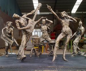 Quality city square band sculpture，bronze band sculpture wholesale