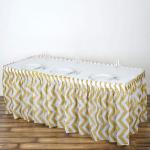 Gold Stripe Modern Style Square table skirt Party Event Supplies Decoration