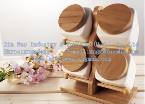 Ladders cruet, bamboo spice jar care of a family of four, wooden bamboo pepper