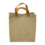 Gift Travel Tote PU Handled 20cm Burlap Grocery Bag