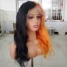 Buy cheap Black Ginger Long Human Hair Lace Wig Water Wave Body 13x4 Frontal from wholesalers