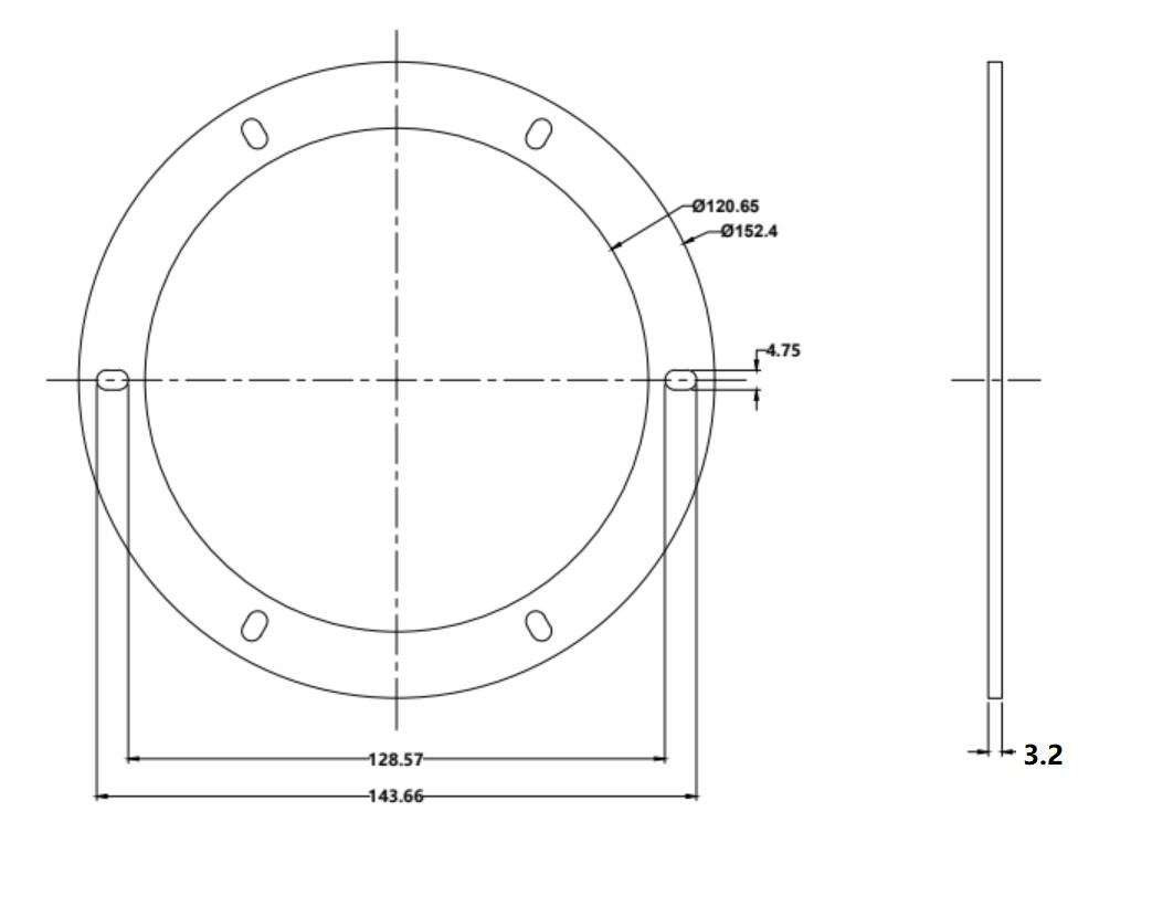 152.4 Dia Mmx 120.65 Dia Mm GASKET Silica Gel For Convection Blower Fan Components Replacement