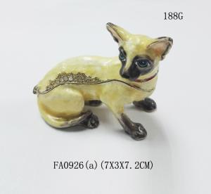 Quality dog alloy jewelry box decorative metal keepsake box fashion trinket box home decorative wholesale