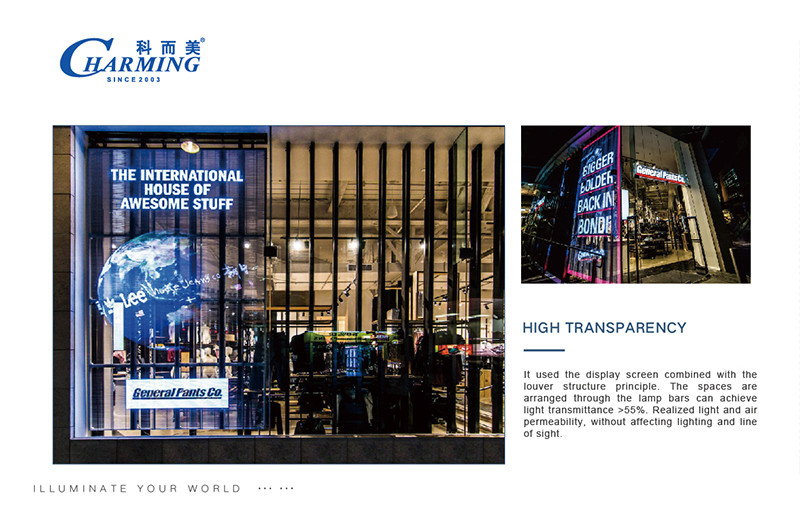 230W Outdoor Transparent LED Video Wall Screen IP65 Waterproof