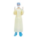 Hospital Medical Disposable Isolation Gown Yellow PP PE 48gsm