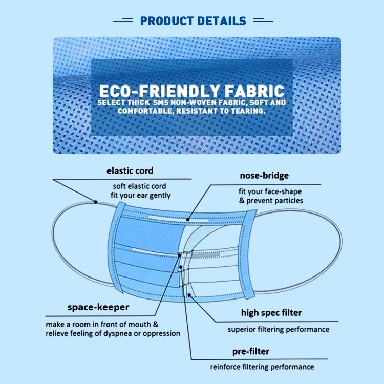 Toddler Disposable Non Woven Face Mask With Hidden Adjustable Nose Clip