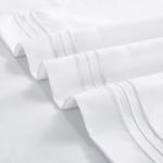 Poly Cotton 300tc Hotel White Embroidered Bed Sheet Quilt Cover Pillowcase Set