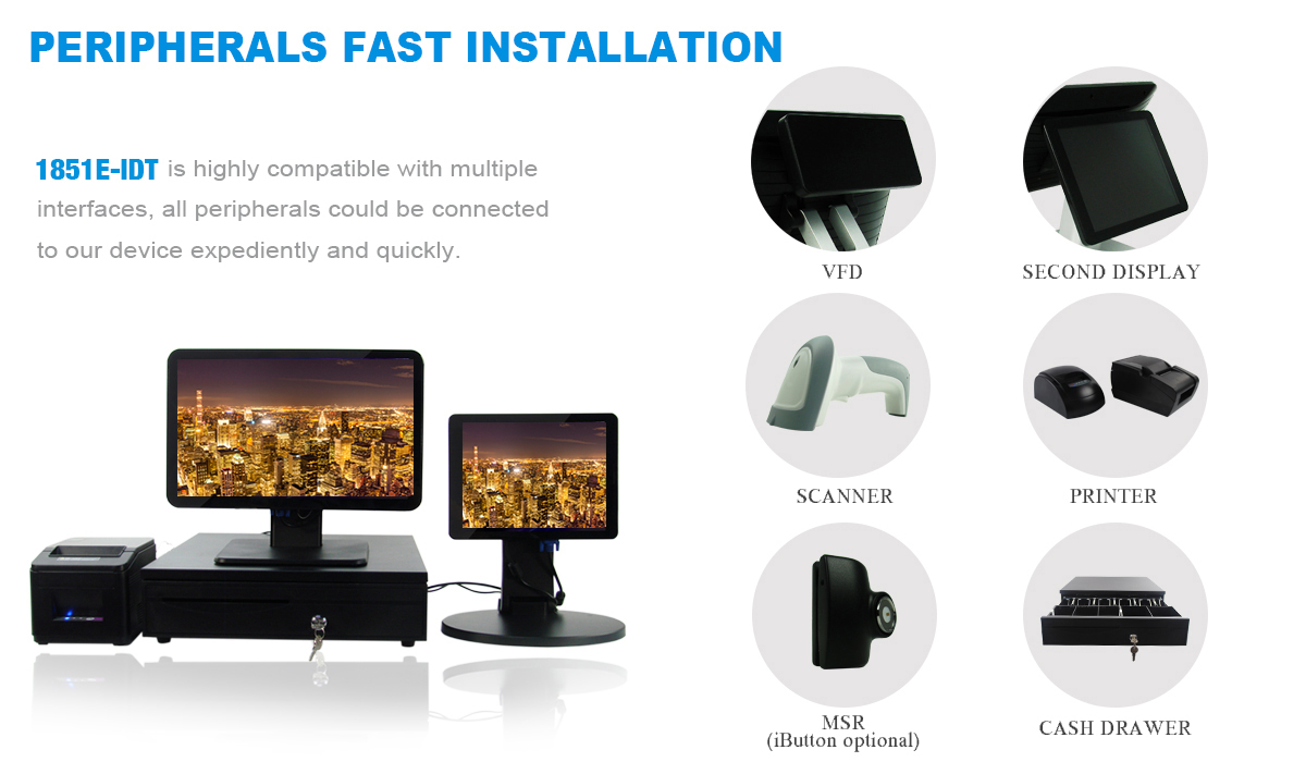 18.5 Inch PCAP Touch Screen POS terminal