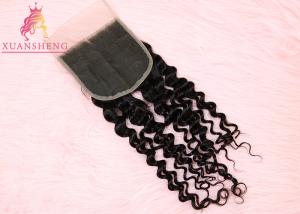 Quality Brazilian Virgin 5x5 Hair Closure , Deep Wave Unprocessed Hair 12&quot;-20&quot; Length wholesale