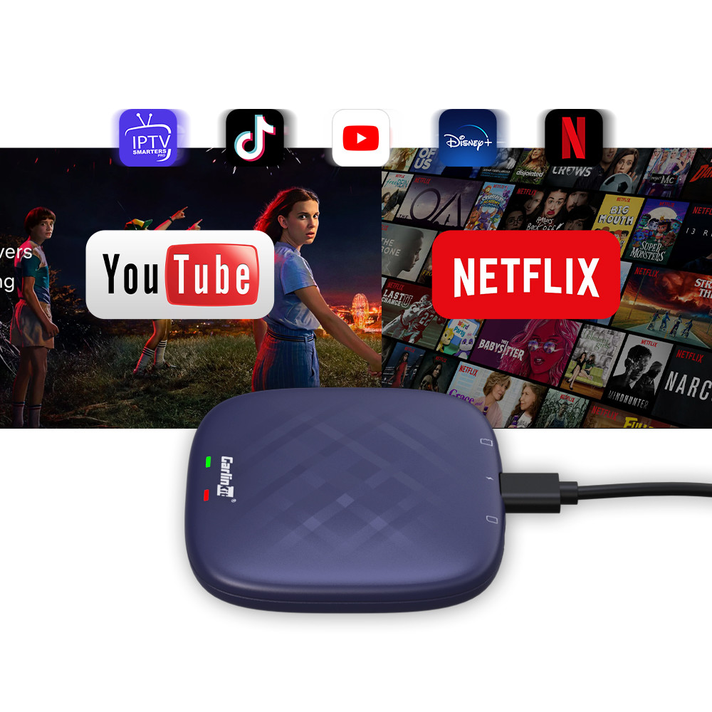 Seamless Wireless Adapter CarPlay Tbox Plus 8G + 128G Carplay Ai Box Android 13 System TV Box 1080p UK EU US