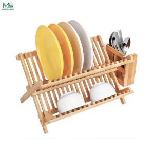 Quality Bamboo Foldable Bowl Storage Holder Drain Rack wholesale