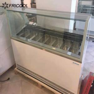 Quality R290 Ice Cream Display Freezer Gelato Display Cooler With 6 Trays wholesale