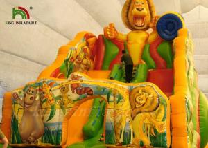 Quality Colorful Inflatable Dry Slide Jungle Wild Animal Digital Printed wholesale
