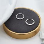 Round Hoop Fashion Jewelry Rings 15 - 18mm Clear Diamond Gold Alloy