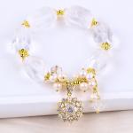 Handmade Gemstone Bracelet Adjustable Charms Clear Quartz Bracelet Natural Stone