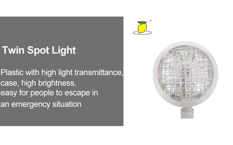 8 Hours Iron LED White Twin Spot Emergency Light
