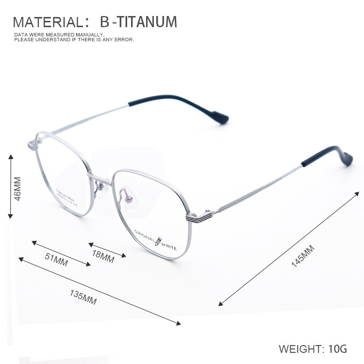 Square Eyeglasses Frames Temple Adjustable β Titanium Unique 66356