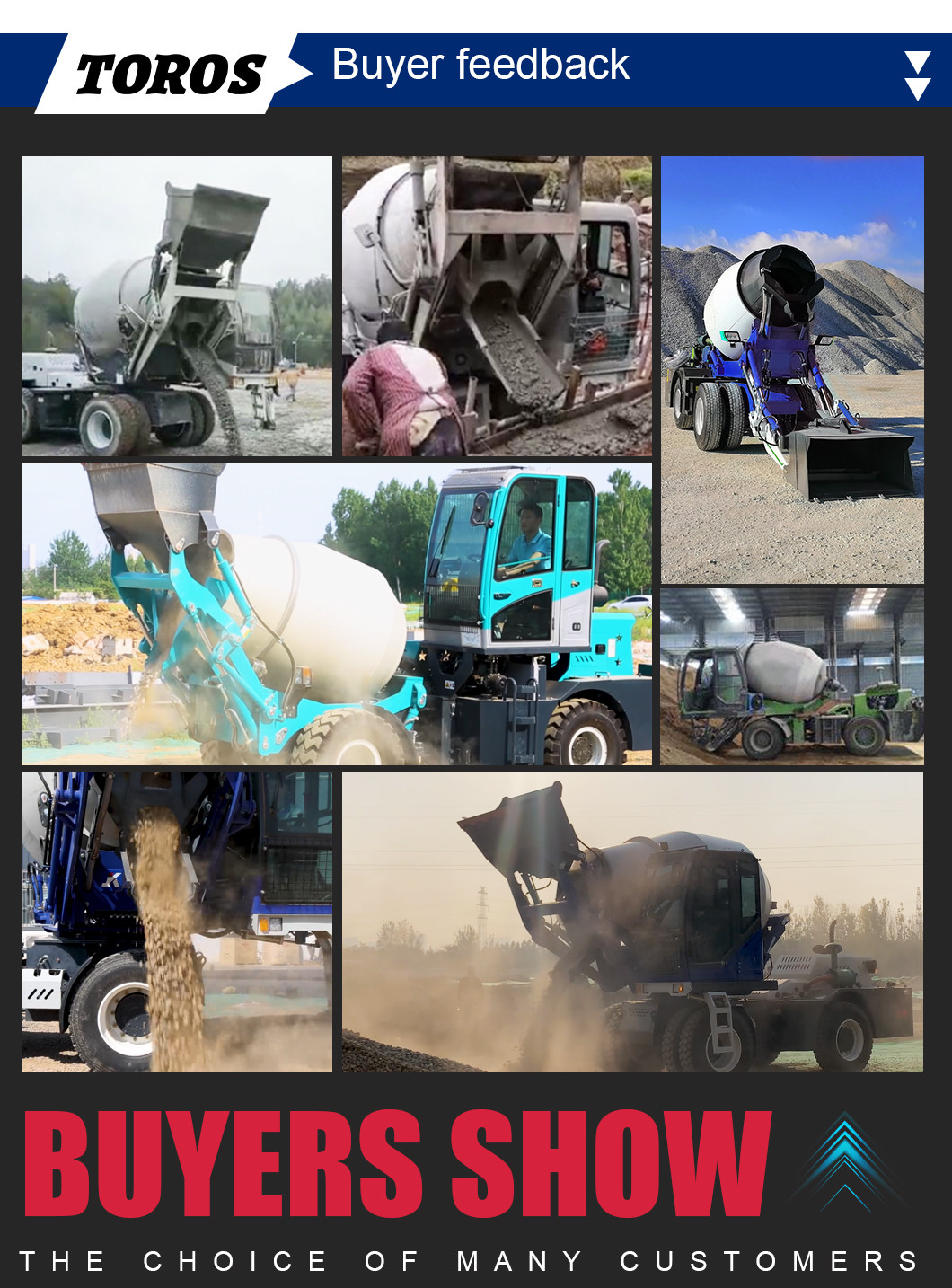 High Efficiency Concrete Transit Mixer Self Loader Concrete Mixer Customization