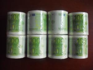 Quality 100 euro funny printed toilet paper roll wholesale