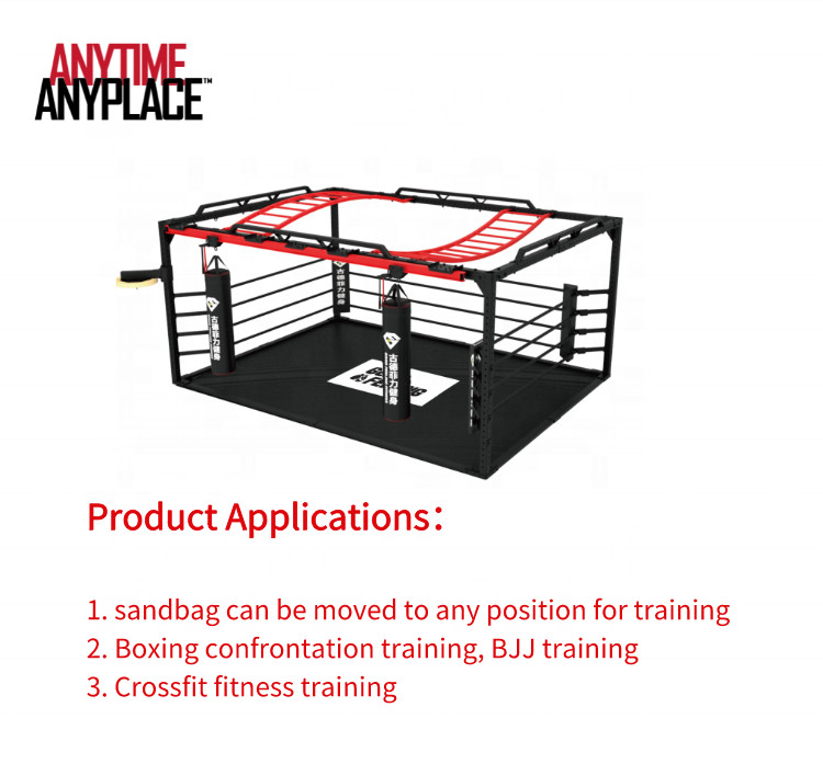 Multifunctional Thai Training Boxing Ring Including Punch Bags And Speedball