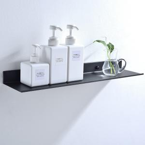 Quality Bathroom Accessories Adhesive No Drilling Rack SUS304 Stainless Steel Black Organizer Storage Shelves wholesale