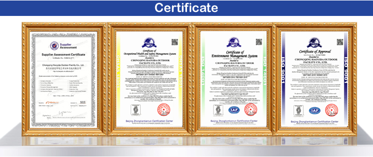 Waterproof SGS Certificate 1800mm Blue Metal Garden Bench