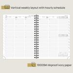 Green Softcover 2023 Spiral Planner Weekly Schedule Yearly Agenda Monthly Tabs