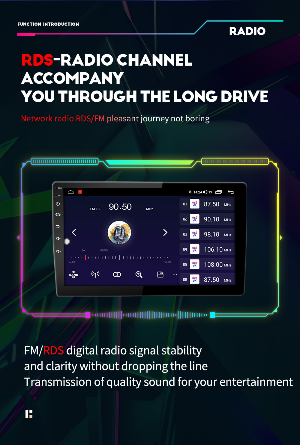 Universal 9'' 4 64G Android Car Radio with Intelligent System and GPS Navigation
